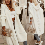 R&B | langer Cardigan mit Kapuze Weich & Warm