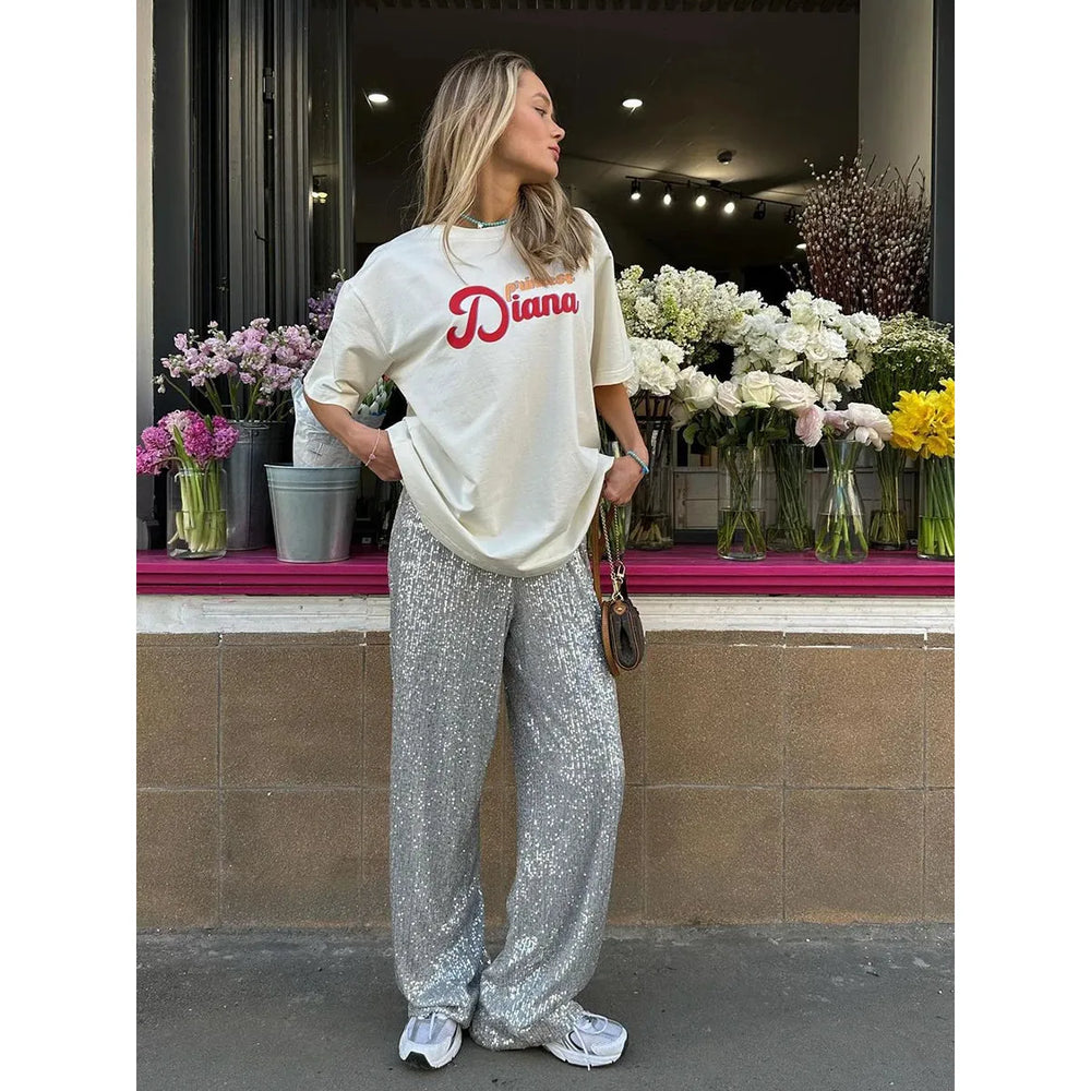 R&B | Silberne Paillettenhose für festliche Anlässe