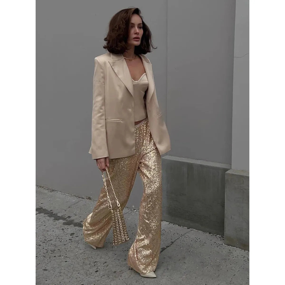 R&B | Silberne Paillettenhose für festliche Anlässe