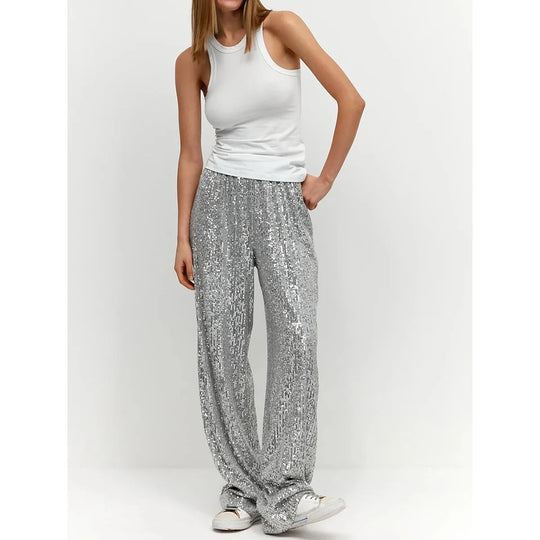 R&B | Silberne Paillettenhose für festliche Anlässe