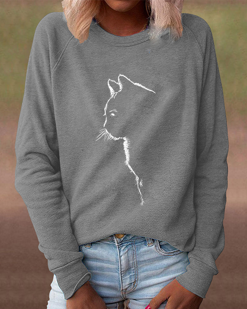 R&B | Paws Sweatshirt mit Katzenmotiv