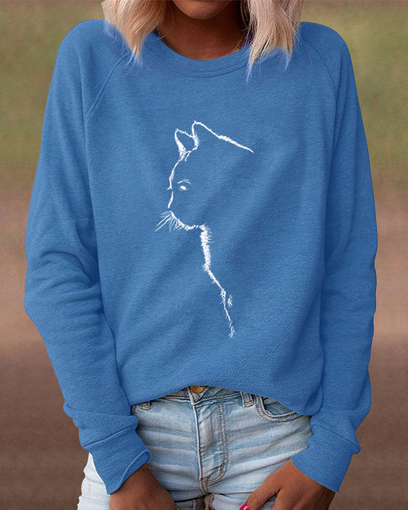 R&B | Paws Sweatshirt mit Katzenmotiv