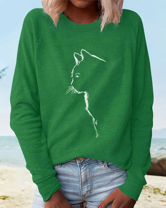 R&B | Paws Sweatshirt mit Katzenmotiv