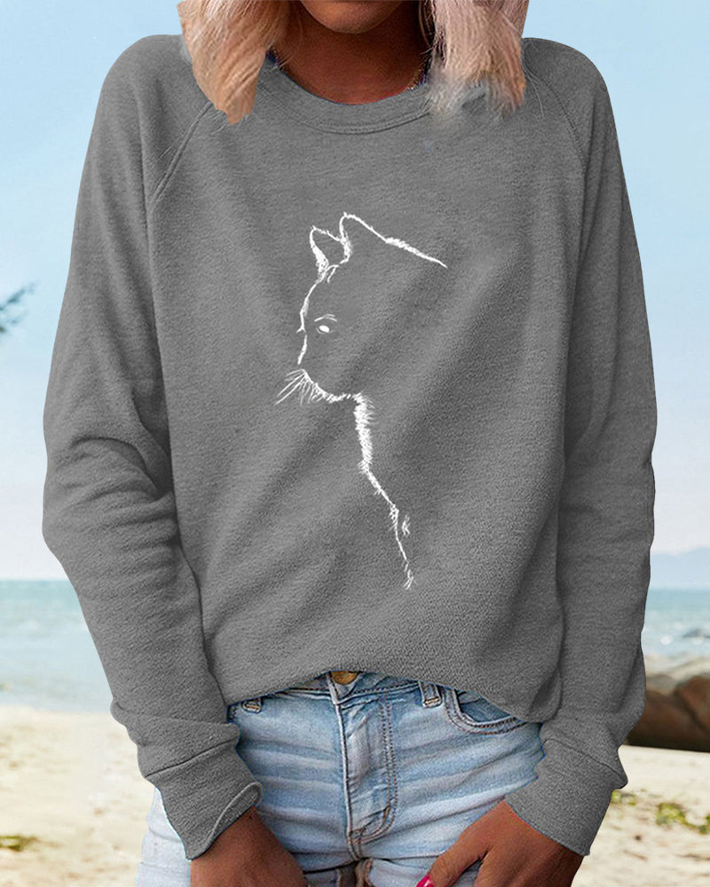 R&B | Paws Sweatshirt mit Katzenmotiv
