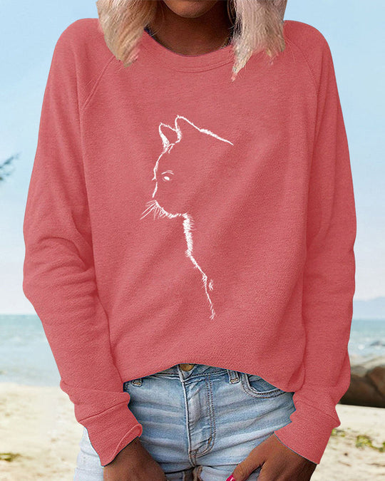 R&B | Paws Sweatshirt mit Katzenmotiv