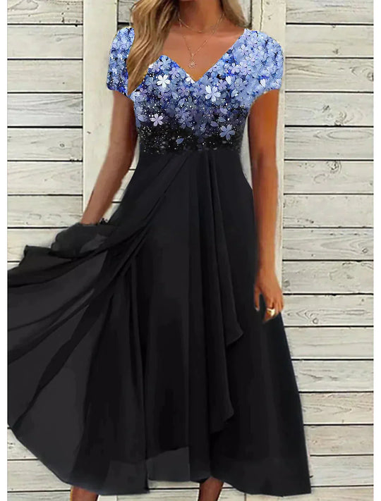 R&B | Elegantes Midi Kleid mit Blumen-Spitze