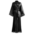 R&B | Lange Bademantel aus Satin mit Spitzen Details