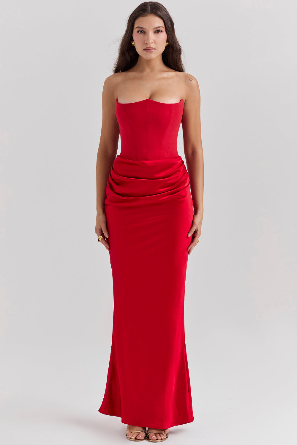 R&B | Trägerloses Korsett Maxi Kleid