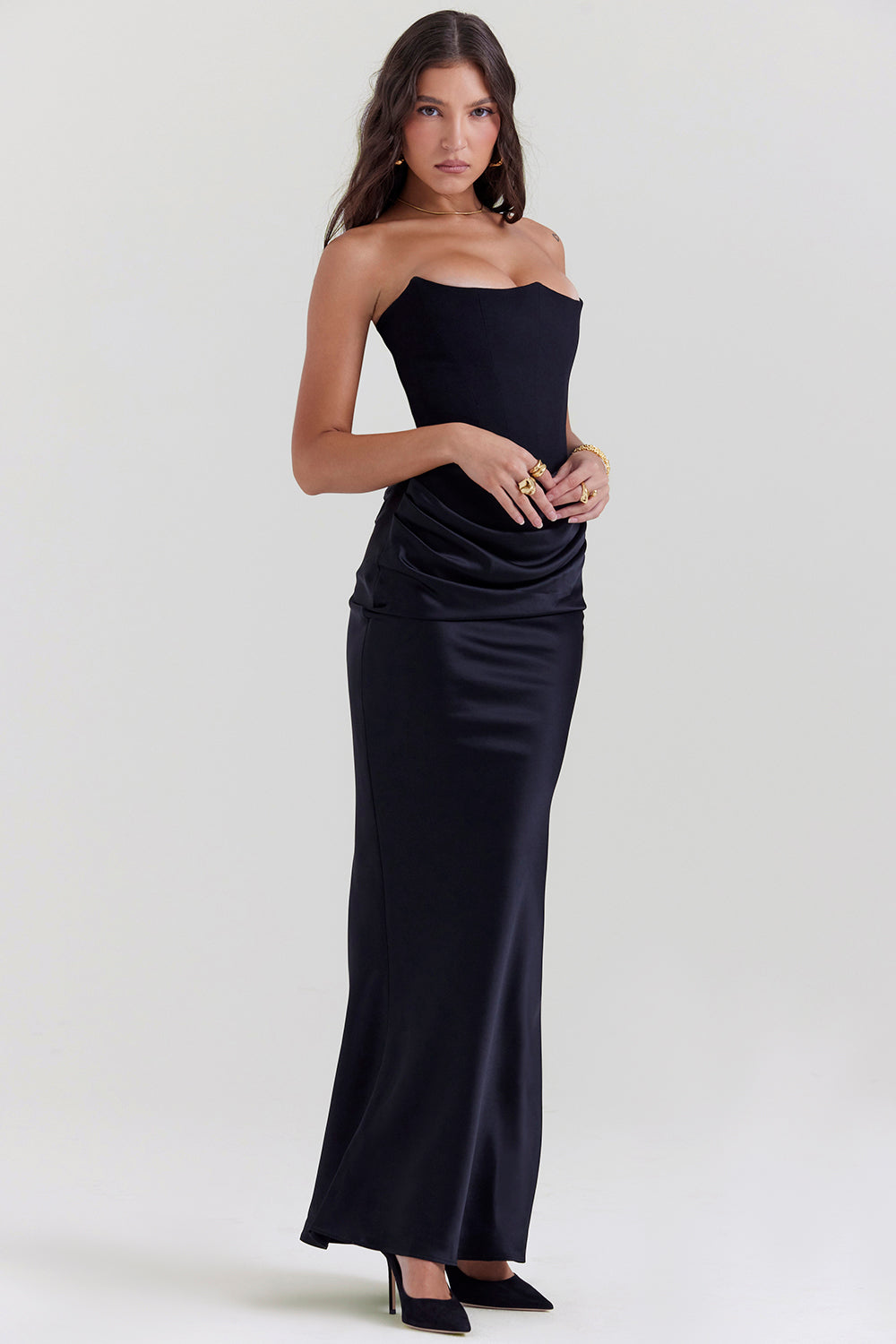 R&B | Trägerloses Korsett Maxi Kleid