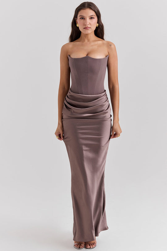 R&B | Trägerloses Korsett Maxi Kleid
