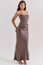 R&B | Trägerloses Korsett Maxi Kleid