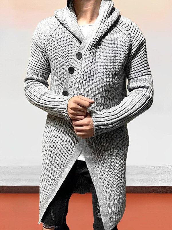R&B | Strickjacke mit Kapuze Aus Langem Strick