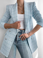 R&B | Hellblauer Damen Blazer mit Knöpfen