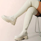 R&B | Stilvolle Damen Knielange Stiefel mit Reißverschluss