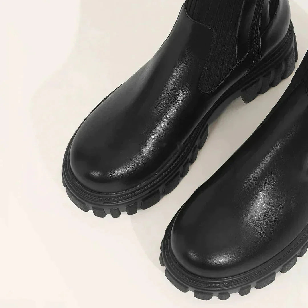 R&B | Stilvolle Damen Knielange Stiefel mit Reißverschluss