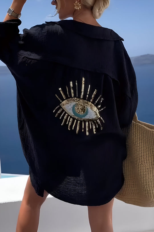 R&B | Evil Eye Perlen-Polo Button Down