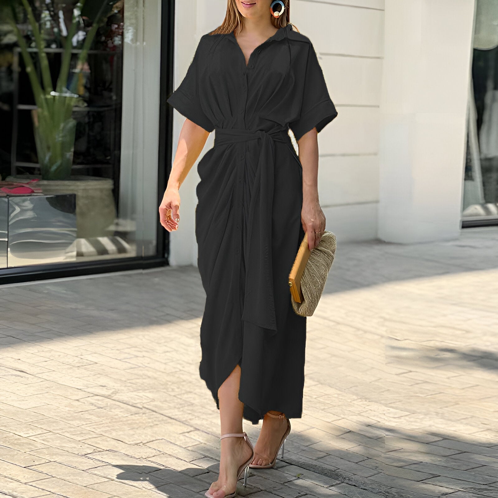 Heidi-Mode | Midikleid mit Bindegürtel