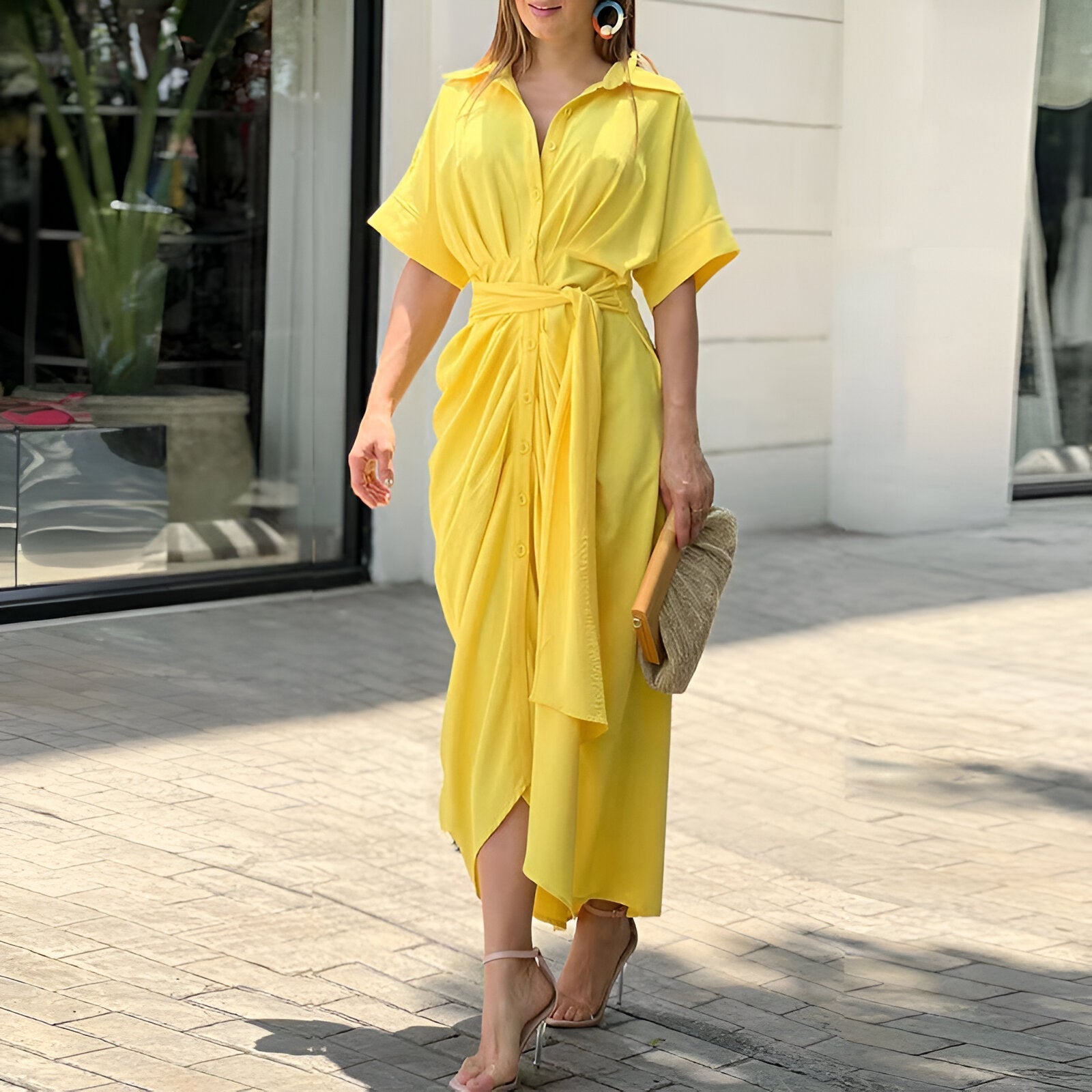 Heidi-Mode | Midikleid mit Bindegürtel