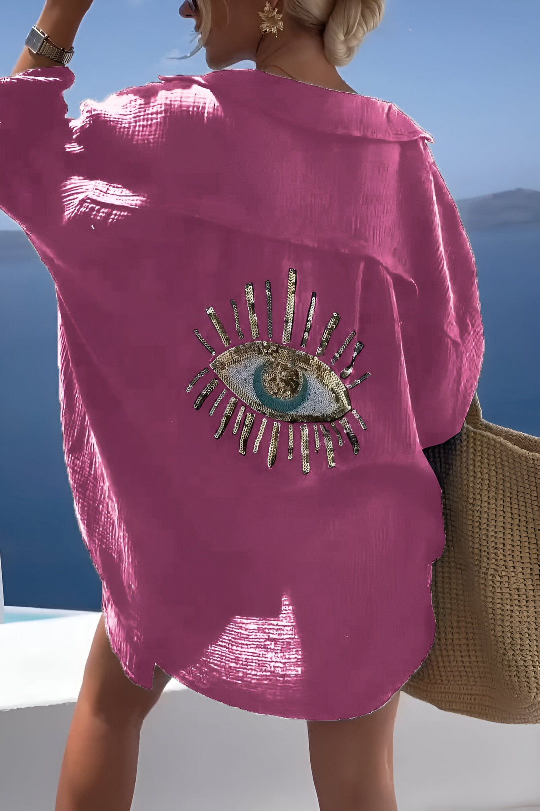 R&B | Evil Eye Perlen-Polo Button Down