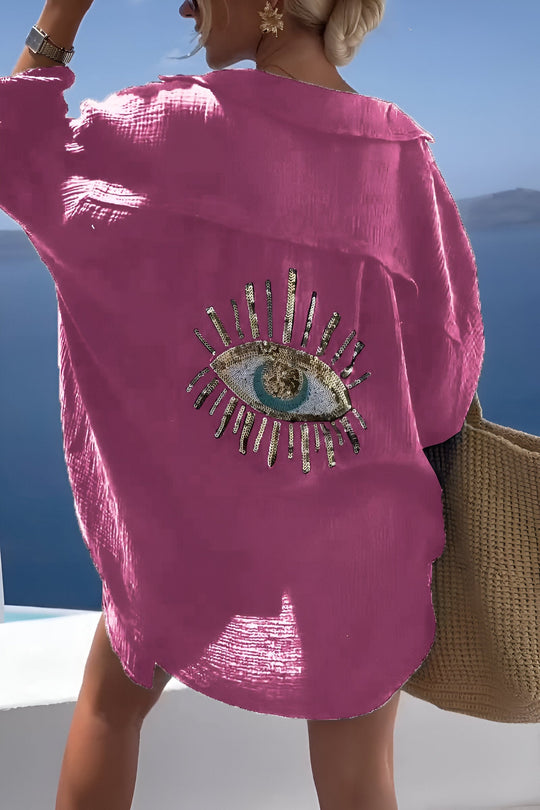 R&B | Evil Eye Perlen-Polo Button Down