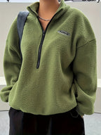 R&B | Schlichtes Quarter-Zip Pullover Sweatshirt