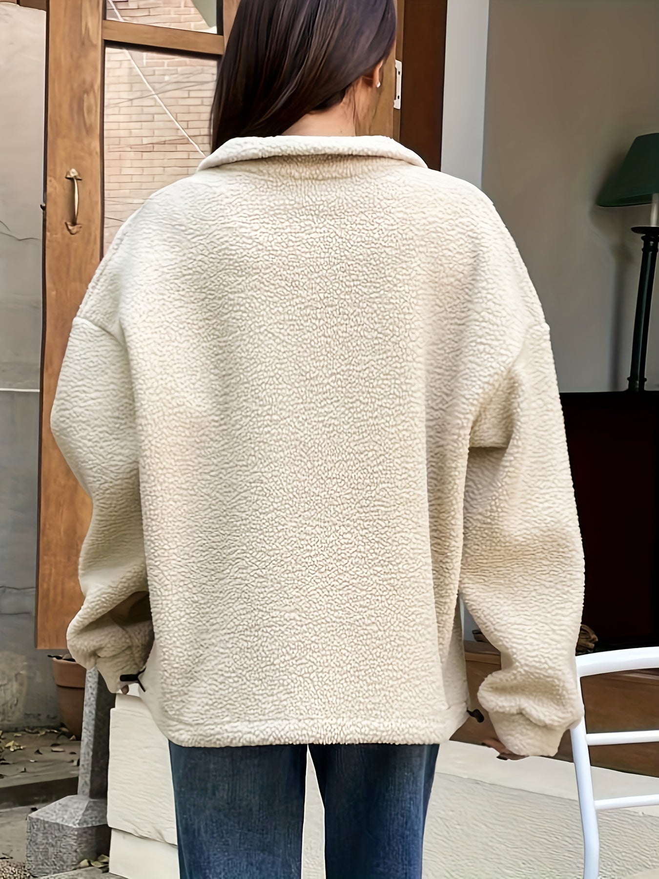 R&B | Schlichtes Quarter-Zip Pullover Sweatshirt
