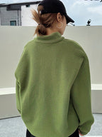 R&B | Schlichtes Quarter-Zip Pullover Sweatshirt