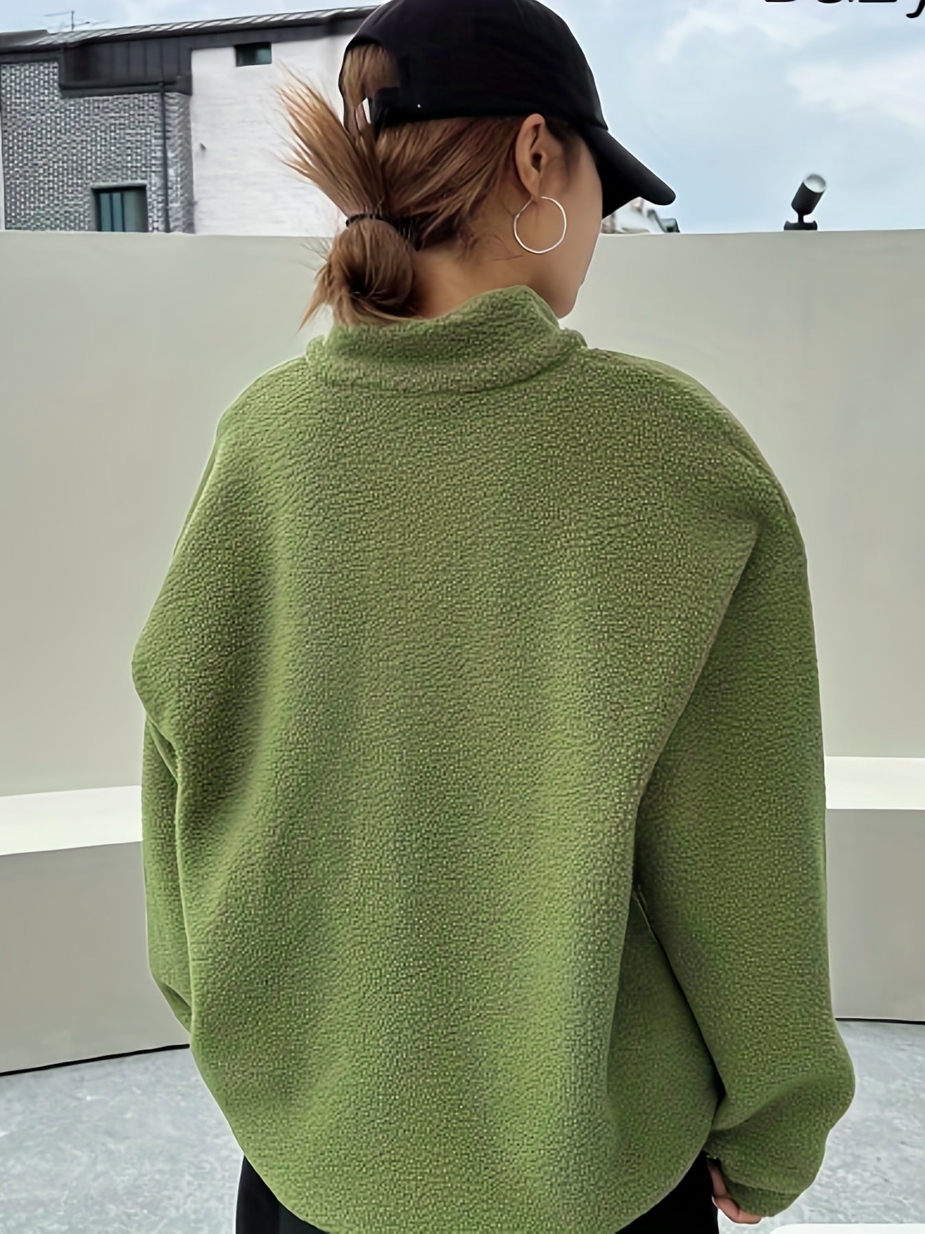 R&B | Schlichtes Quarter-Zip Pullover Sweatshirt