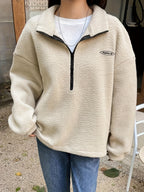 R&B | Schlichtes Quarter-Zip Pullover Sweatshirt