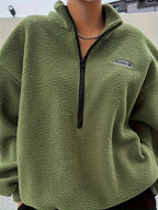 R&B | Schlichtes Quarter-Zip Pullover Sweatshirt