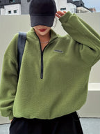 R&B | Schlichtes Quarter-Zip Pullover Sweatshirt