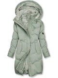 R&B | Lange Kapuzen Winter Parka Dick Gepolsterter Mantel mit Fleece Futter