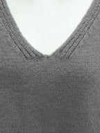 R&B | Plus Size Freizeit V-Ausschnitt Pullover für Kurvenreiche Frauen
