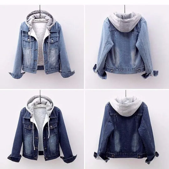 R&B | Plus Size Kapuzen-Denimjacke - Stilvoll & Bequem