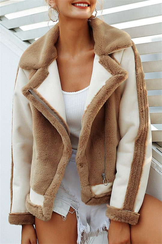 R&B | Kunstpelz Reißverschlussjacke