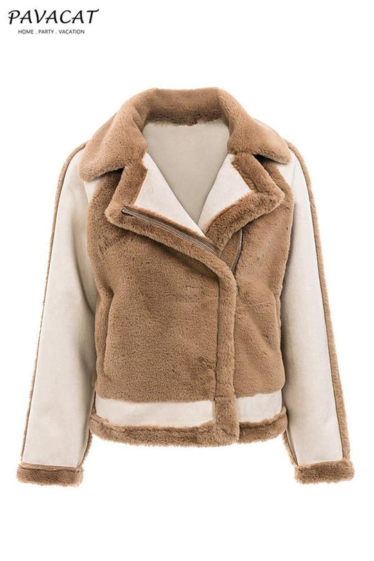 R&B | Kunstpelz Reißverschlussjacke