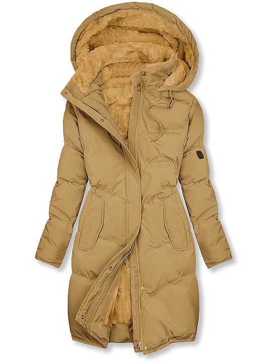 R&B | Lange Kapuzen Winter Parka Dick Gepolsterter Mantel mit Fleece Futter