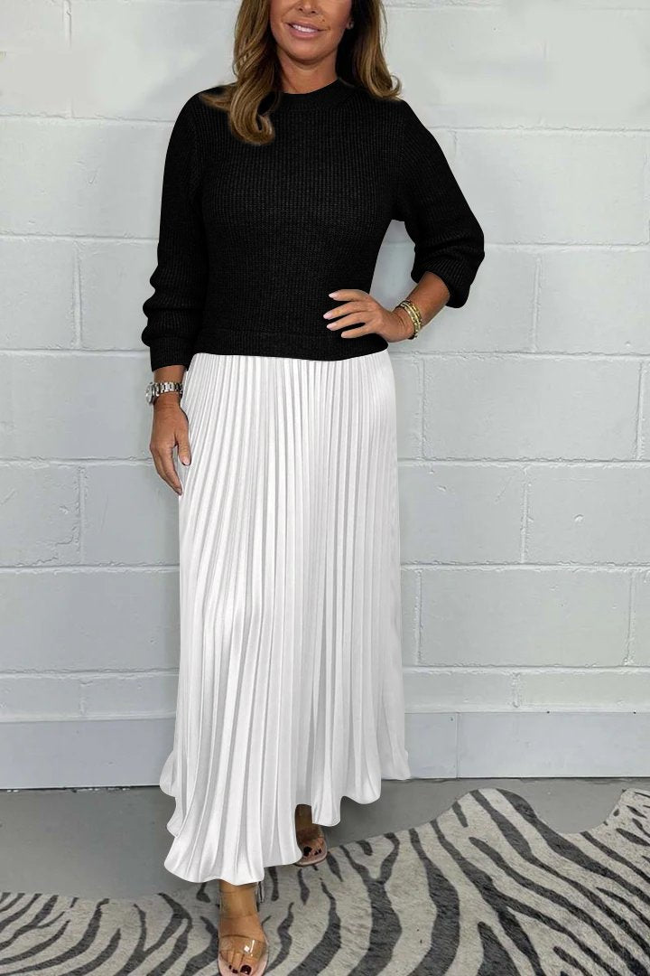R&B | Langer Pullover Mit Faltenrock