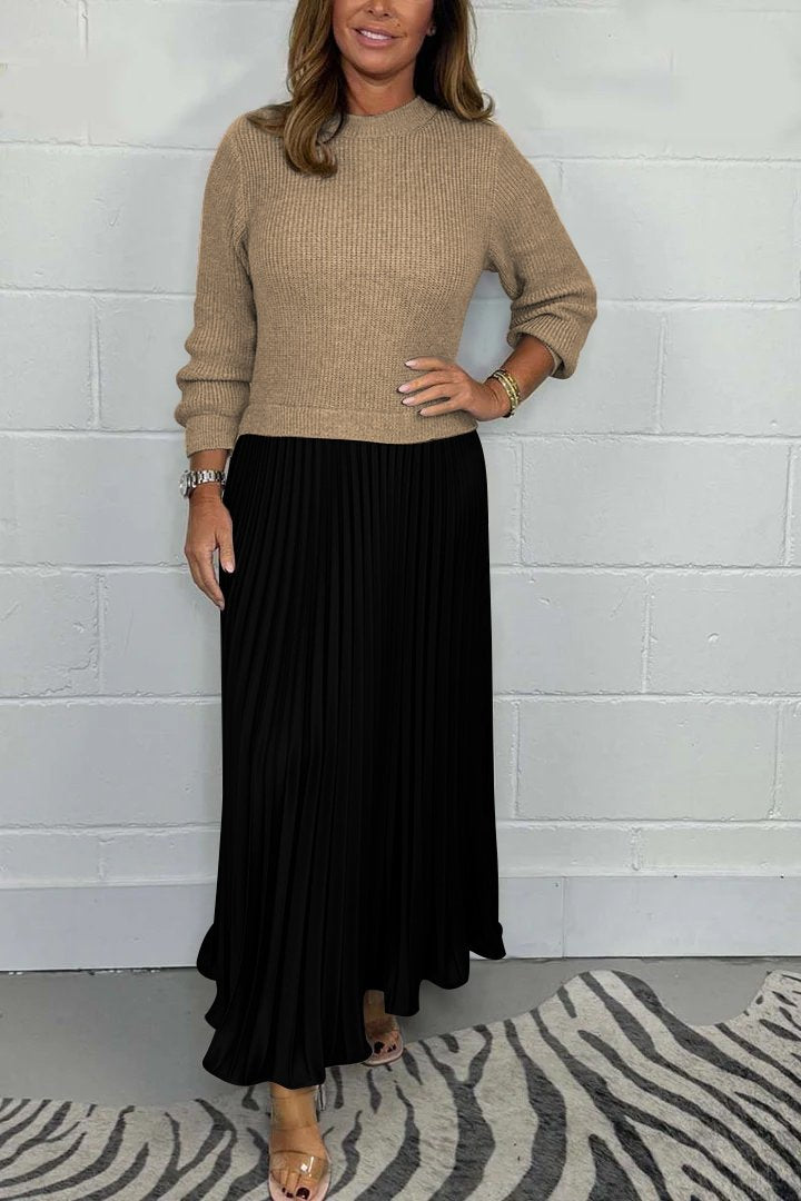 R&B | Langer Pullover Mit Faltenrock