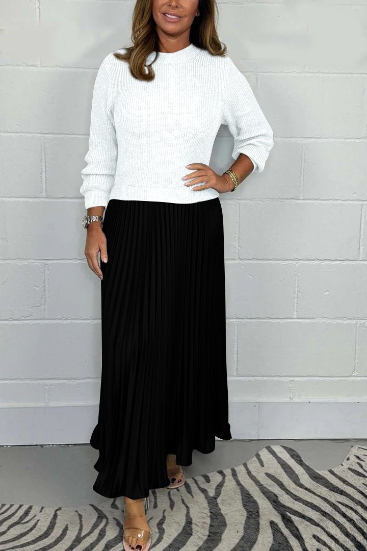 R&B | Langer Pullover Mit Faltenrock