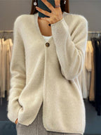 R&B | Cardigan - Schlichter V-Ausschnitt Gestrickter Cardigan Pullover