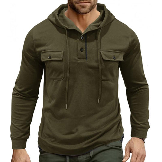 R&B | Lässiger Hoodie mit Knöpfen Soft und Komfortabel Praktisches Design