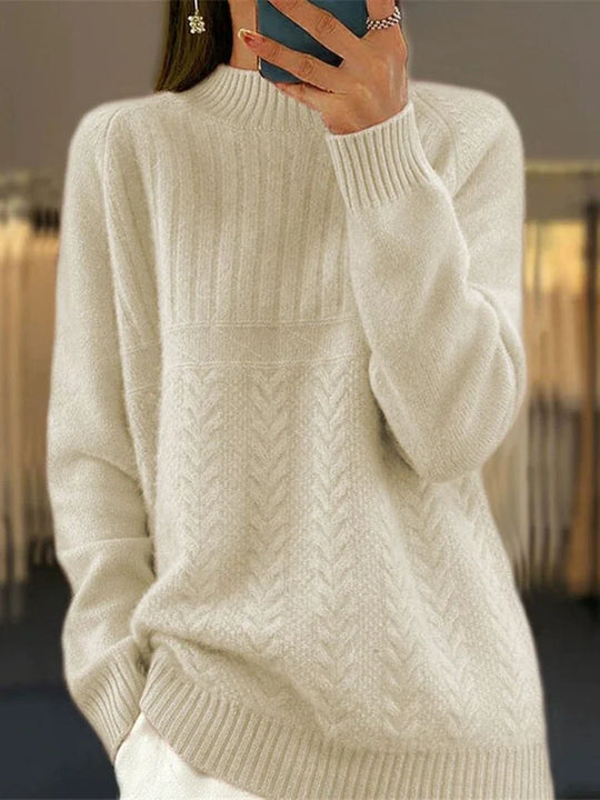 R&B | Hoher Hals Gerippt Pullover
