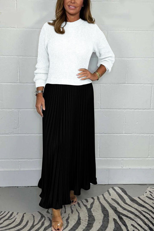 R&B | Langer Pullover Mit Faltenrock
