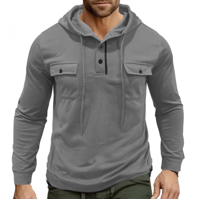 R&B | Lässiger Hoodie mit Knöpfen Soft und Komfortabel Praktisches Design