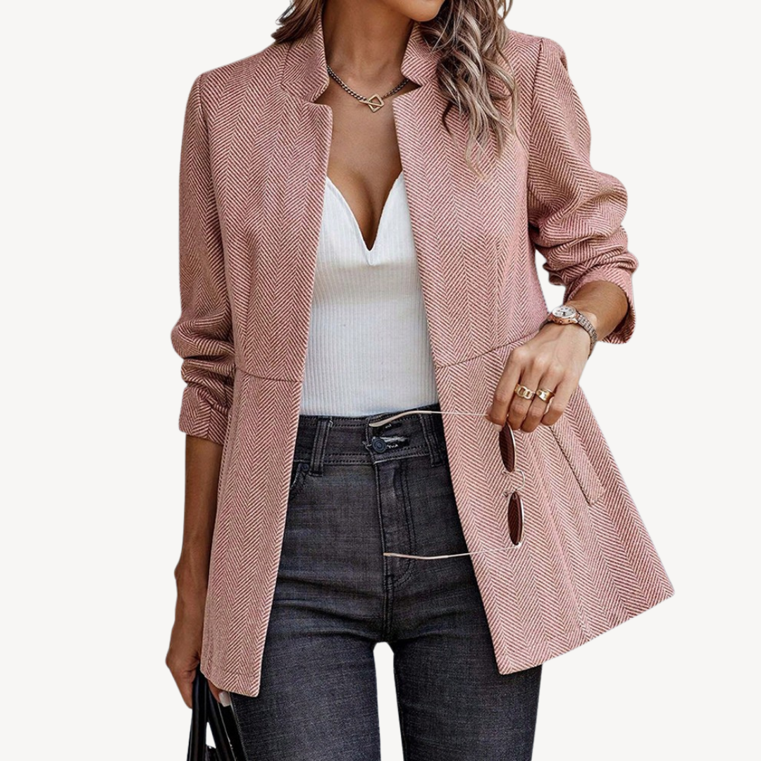 R&B | Damen Fischgrät Blazerjacke