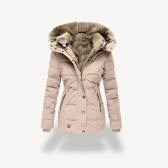 R&B | Damen Gesteppter Parka mit Abnehmbarem Kunstfellkapuze