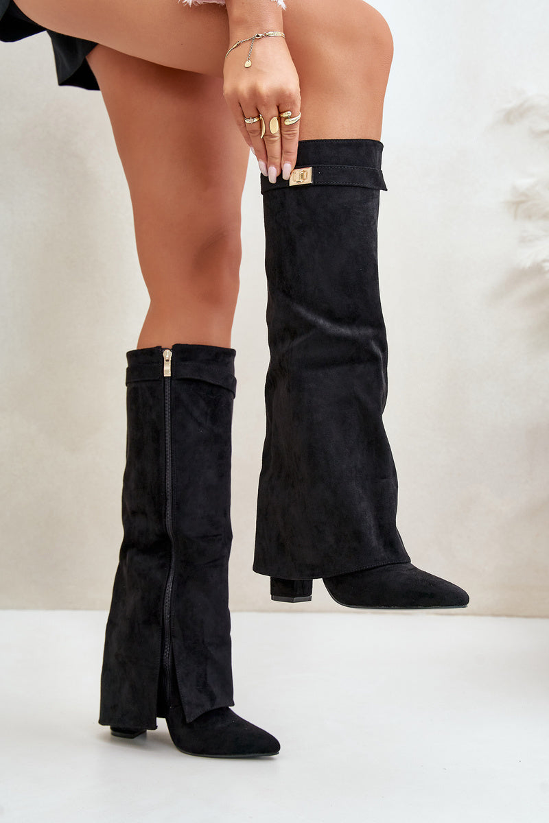 R&B | Elegante Kniehoge Stiefel mit Riemchen