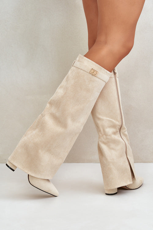 R&B | Elegante Kniehoge Stiefel mit Riemchen