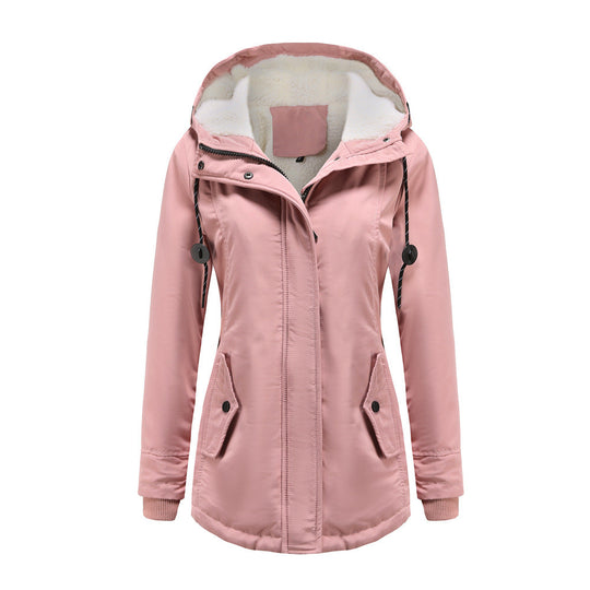 R&B | Damen Kapuzenfleece gefütterte Winterjacke